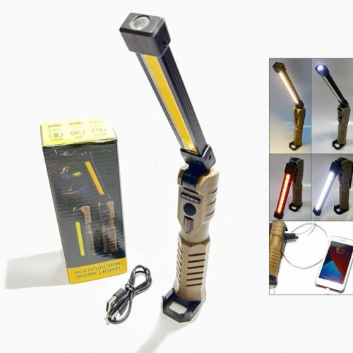 Світлодіодний ліхтар Power Bank кемпінг WL-08 XPE+COB, червоний+білий+жовтий, магніт, гачок