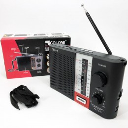 Радіоприймач переносний GOLON RX F12 AM/FM/SW, Радіоприймач am fm, Радіо переносне фм. Колір: чорний