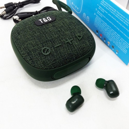 Колонка-Bluetooth із навушниками TG813. Колір: зелений