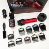 Професійна машинка для стрижки волосся VGR V-001 RED з дисплеєм 9000 об та 10 насадками (1,5-24 мм)
