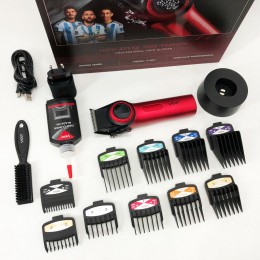 Професійна машинка для стрижки волосся VGR V-001 RED з дисплеєм 9000 об та 10 насадками (1,5-24 мм)