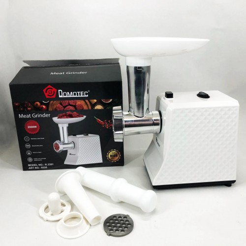 М'ясорубка електрична Domotec R3391 2000W, Потужна компактна м'ясорубка для дому, М'ясорубка 3 в 1