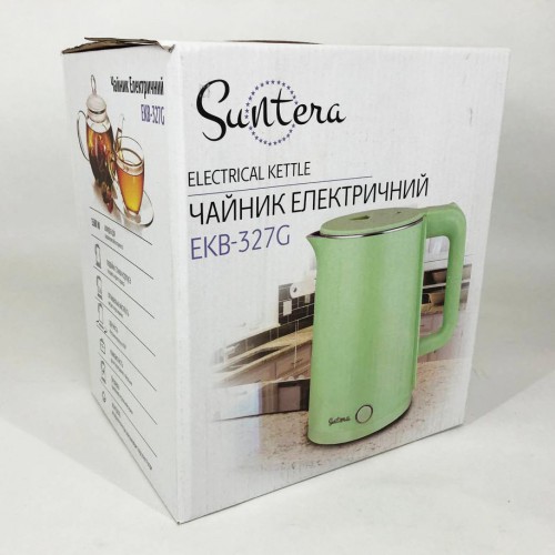 Електрочайник Suntera EKB-327G 1.8 Л 1500 Вт, стильний електричний чайник, електронний чайник, дисковий чайник