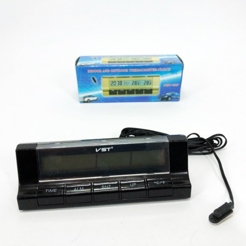 Автогодинник з термометром VST-7037
