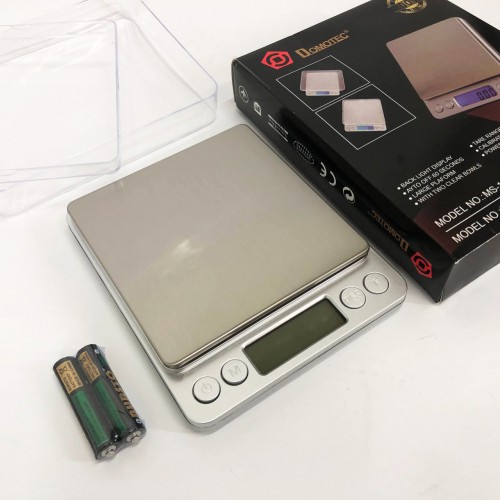 Ваги ювелірні Domotec MS-1729B електронні з 2-ма чашами 0,01-500 гр, Кишенькові ваги для золота