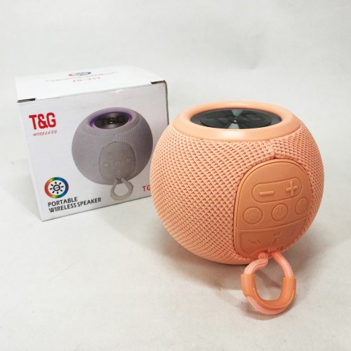 Бездротова потужна колонка TG337 з Bluetooth, RGB-підсвічуванням та радіо. Колір: рожевий