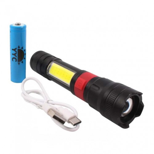 Ліхтар ручний акумуляторний PL-826-P70-COB(white+red), Портативний точковий ліхтар, Похідний ліхтарик