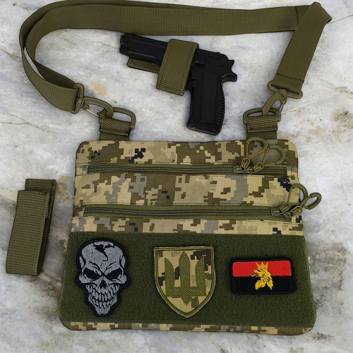 Сумка-кобура піксель камуфляж, тактична чоловіча наплічна сумка з тканини кордури AOR -1