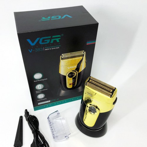 Професійна електробритва VGR V-383 Finale Shaver з підставкою, чоловіча машинка для гоління