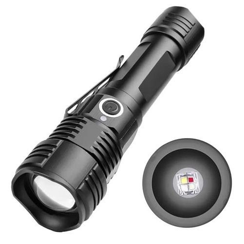 Ліхтар ручний акумуляторний PLD-11-4XPE(RGB), Кишеньковий ліхтар із usb зарядкою, Тактичний ліхтар police
