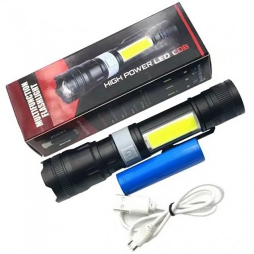 Ліхтар ручний акумуляторний PL-826-P70-COB(white+red), Портативний точковий ліхтар, Похідний ліхтарик
