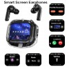 Бездротові вакуумні навушники TWS з дисплеєм LED, вологозахист IPx4 Bluetooth 5.4 з кейсом. Колір: чорний