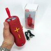 Портативна Bluetooth колонка TG619C FM-радіо USB/TF з ремінцем, гучна блютуз колонка. Колір: червоний