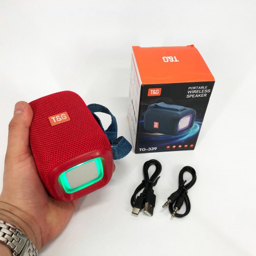 Портативна Bluetooth колонка TG339 5W з RGB підсвічуванням, Гучна блютуз колонка. Колір: червоний