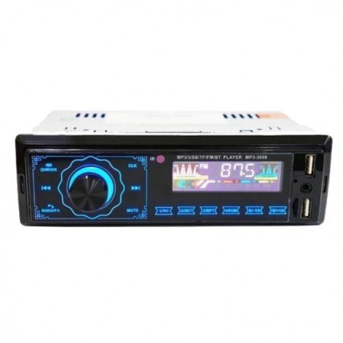 Автомагнітола MP3 3888 ISO 1DIN FM тюнер 4х50W сенсорний дисплей чорний, Bluetooth bluetooth магнітола