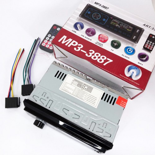 Автомагнітола MP3 3887 ISO 1DIN сенсорний дисплей LED/LCD, Автомобільна магнітола 1din штатна
