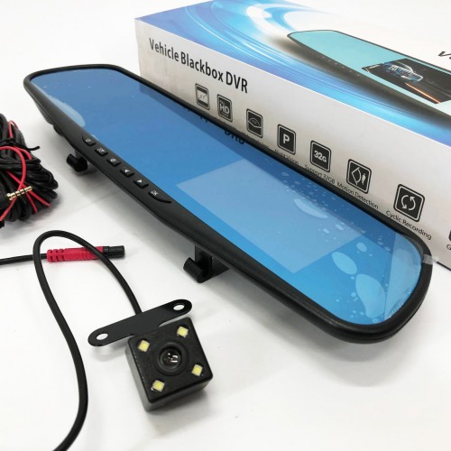 Автомобільний відеореєстратор-дзеркало L-9004 LCD 3.5'' 2 камери 1080P Full HD