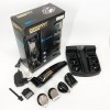 Машинка для стрижки 5в1 Geemy GM-853 стайлер, бритва, триммер на акумуляторі нержавіюча сталь 6 насадок