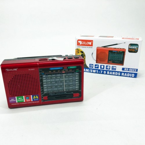 Портативна стовпчик радіо MP3 USB Golon RX-6622. Колір: червоний