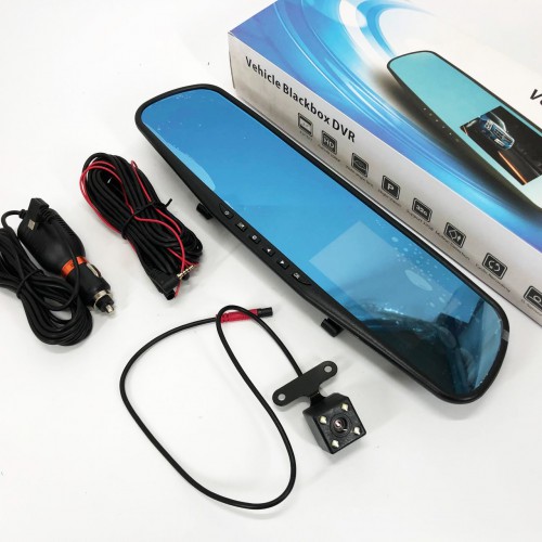 Автомобільний відеореєстратор-дзеркало L-9004 LCD 3.5'' 2 камери 1080P Full HD