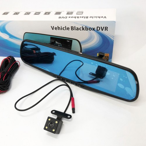 Автомобільний відеореєстратор-дзеркало L-9004 LCD 3.5'' 2 камери 1080P Full HD