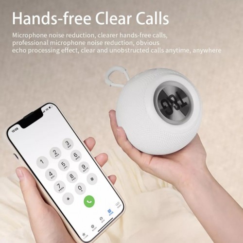 Бездротова потужна колонка TG337 з Bluetooth, RGB-підсвічуванням та радіо. Колір: білий