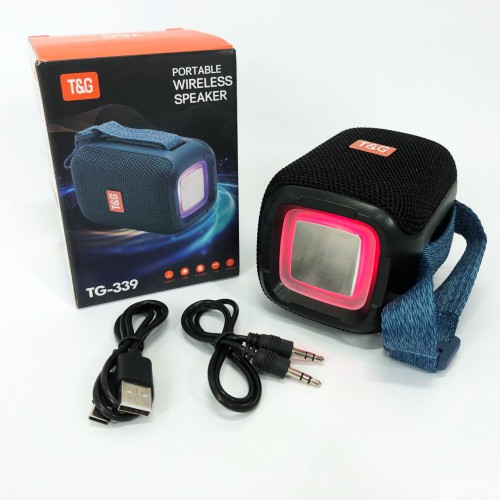 Портативна колонка Bluetooth TG339 5W з RGB підсвічуванням, Акумуляторна колонка для музики. Колір: чорний