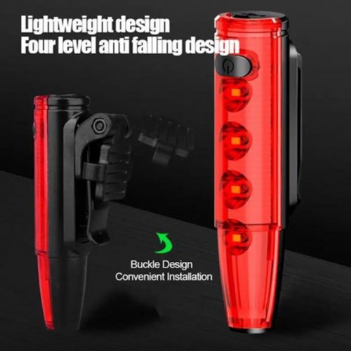 Велоліхтар LEADBIKE LD77-LS-4 LED з лазерною розміткою, Ліхтар акумуляторний світлодіодний велосипедний