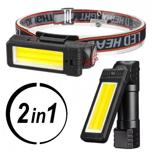 Ліхтар WORKLIGHT 2 в 1 5305-COB(WHITE+YELLOW), Потужний ліхтар для риболовлі, Потужний ліхтар на голову