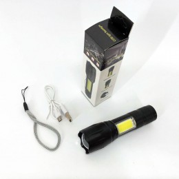 Ліхтарик акумуляторний ручний Bailong BL-29 діод T6 + COB зарядка від USB, ліхтарик led, водонепроникний
