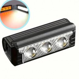 Велофара потужна FY-339B-3LED(white+yellow), Велосипедний ліхтар з фіксацією на кермо, для велосипедистів