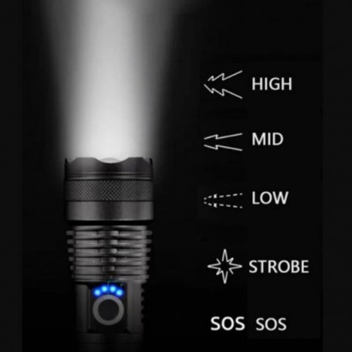 Ліхтар ручний Police X71A-HP50, ЗУ micro USB, 1x18650/3xAAA, zoom, індикація заряду, якісний ліхтарик