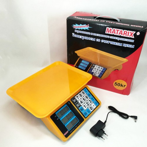 Електронні ваги для товарів Matarix MX-412 до 50 кг, Функціональні електронні ваги для торгівлі