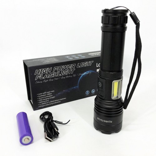 Ліхтарик PLD-P815 White Laser LED PM10-TG+COB, Ліхтарик тактичний акумуляторний ручний