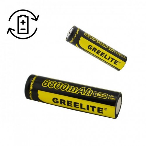 Акумулятор (1шт) 18650 Greelite 4.2V 9.6Wh Li-ion батарейка для ліхтарика