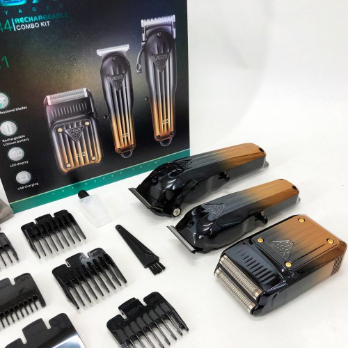 Комплект VGR 3 в 1 V-644 акумуляторна машинка для стрижки, триммер та електробритва шейвер
