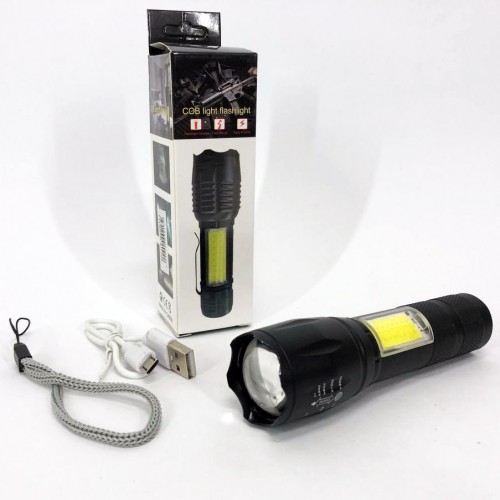 Ліхтарик акумуляторний ручний Bailong BL-29 діод T6 + COB зарядка від USB, ліхтарик led, водонепроникний