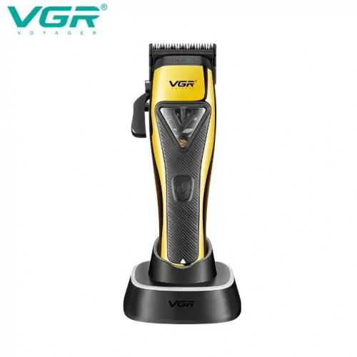 Машинка для стрижки VGR V-015 акумуляторна бездротова професійна 6 насадок