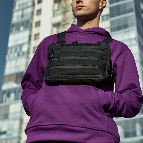 Тактична нагрудна сумка з Cordura 1000D, розгрузка чоловіча чорна