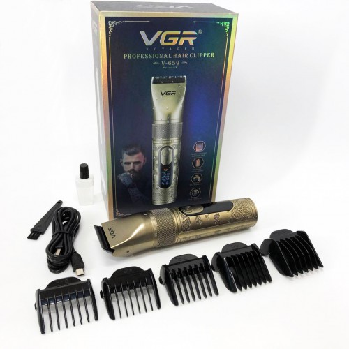Акумуляторна машинка для стрижки VGR V-659, Машинка для стрижки волосся домашня підстригальна