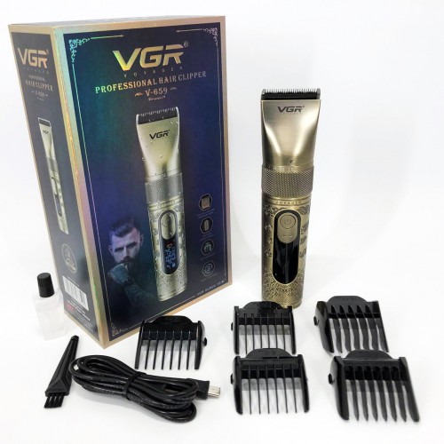 Акумуляторна машинка для стрижки VGR V-659, Машинка для стрижки волосся домашня підстригальна