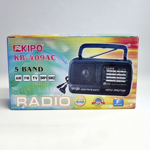 Радіоприймач Kipo KB-409AC потужний радіо FM c usb живлення від батареї R20 або від мережі Чорний