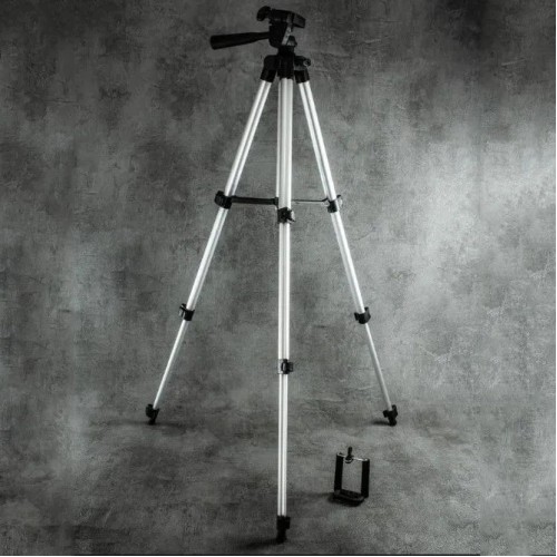Штатив для телефону та фотоапарата Tripod 3110 PRO портативний трипод 0,35-1.02м висота. Колір: срібний
