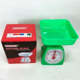 Ваги кухонні механічні MATARIX MX-405 5 кг, ваги для зважування продуктів. Колір: зелений