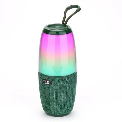 Портативна колонка TG644 5W з RGB підсвічуванням та ремінцем, Бездротова колонка потужна. Колір: зелений