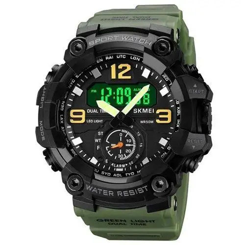 Годинник наручний чоловічий SKMEI 1965AG ARMY GREEN, Годинник армійський оригінал, Годинник спортивний. Колір: зелений
