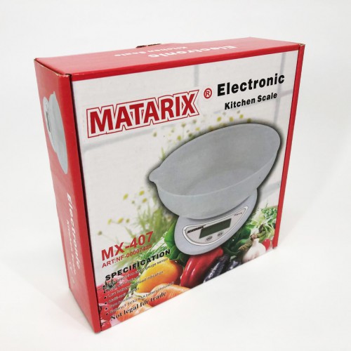 Кухонні електронні ваги з чашею до 5 кг Matarix MX-407, Компактні електронні кухонні ваги