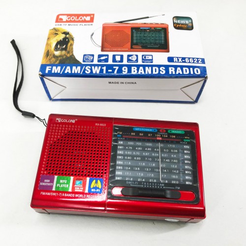 Портативна стовпчик радіо MP3 USB Golon RX-6622. Колір: червоний