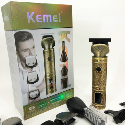 Тример 18 в 1 Kemei KM-2313, Універсальний триммер для чоловіків хороші машинки для стрижки волосся для дому