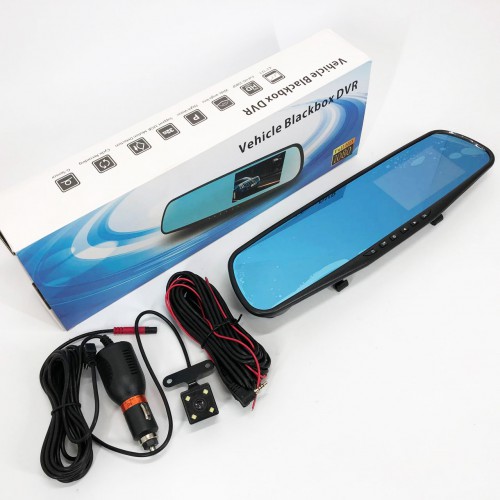 Автомобільний відеореєстратор-дзеркало L-9004 LCD 3.5'' 2 камери 1080P Full HD